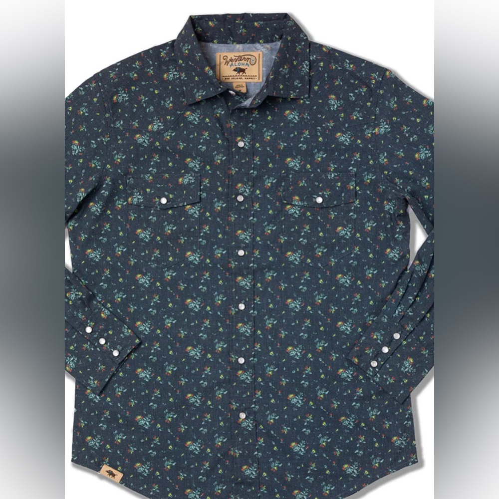 Western Aloha pearl snap Floral Patterned Ohio Men's Shirt NWT